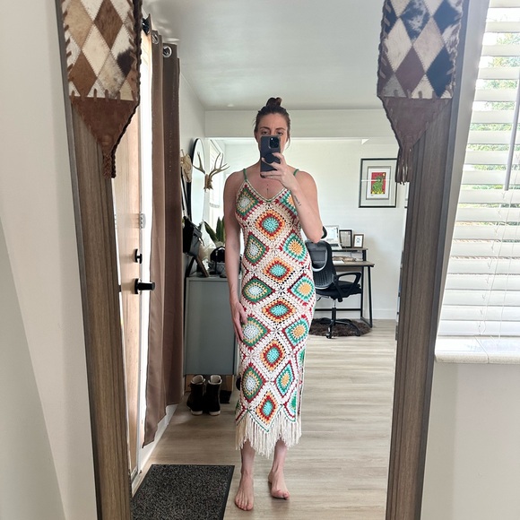 Vici Collection Beach Ready Crochet Coverup Dress. New with tags. Size L. - Picture 11 of 11